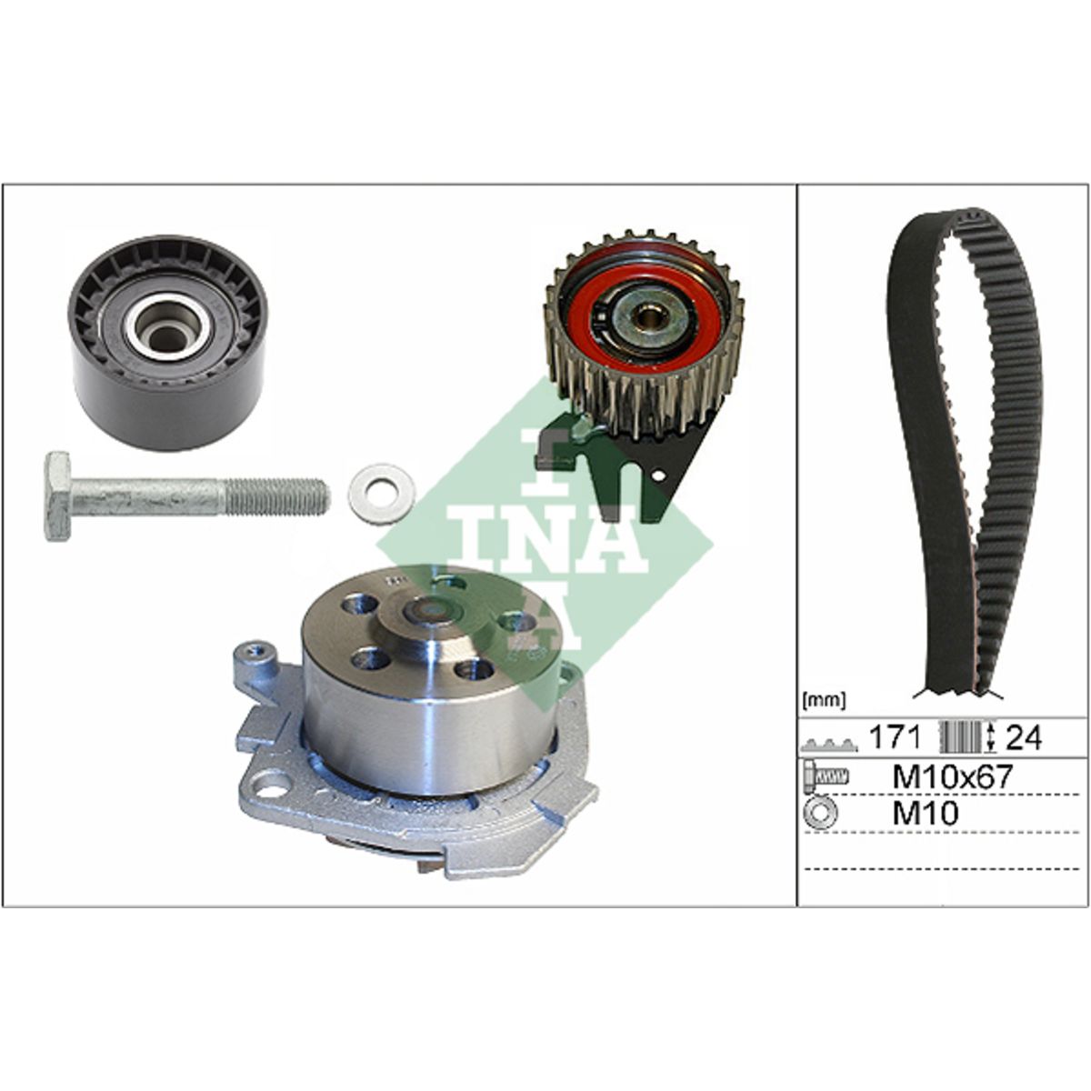 Vesipumppu + jakohihnasarja INA 530 0606 30