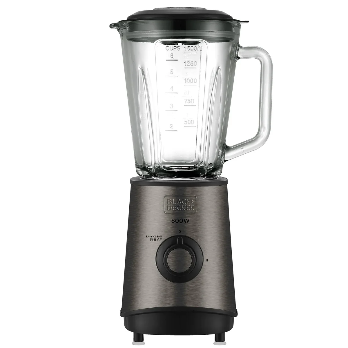 Black & Decker BXJB800E, Pöydällä pidettävä tehosekoitin, Syke-toiminto, Jäänmurskaus, 800 W, Musta, Läpinäkyvä