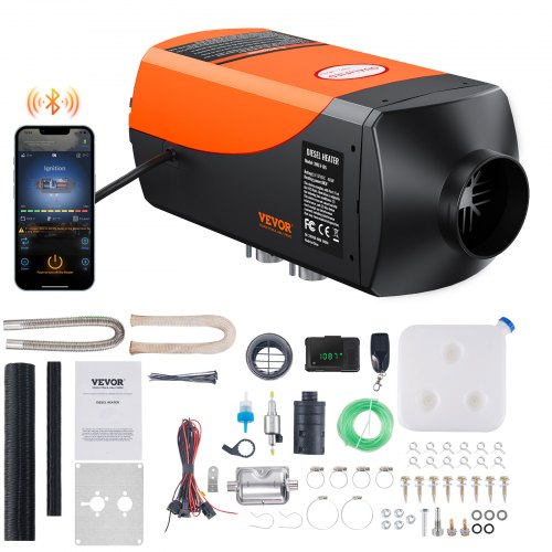 VEVOR Bluetooth App Control Diesel Air Heater, 12V 5-8KW Diesel Heater with Automatic Altitude Adjustment, Remote Control and LCD, Diesel Parking Heater for RV Trailer Camper Van Boat