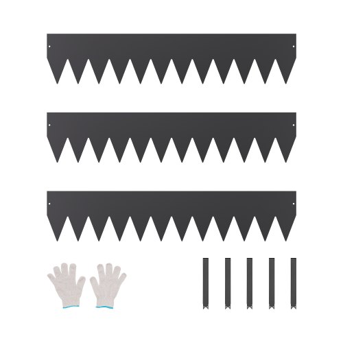 VEVOR Steel Landscape Edging, 3 Packs 40 x 8 in Rust-Resistant Metal Landscape Edging, Bendable Garden Edging Border, Heavy Duty Lawn Edging, Easy-to-Install, Flower Bed Yard Pathway Divider Black