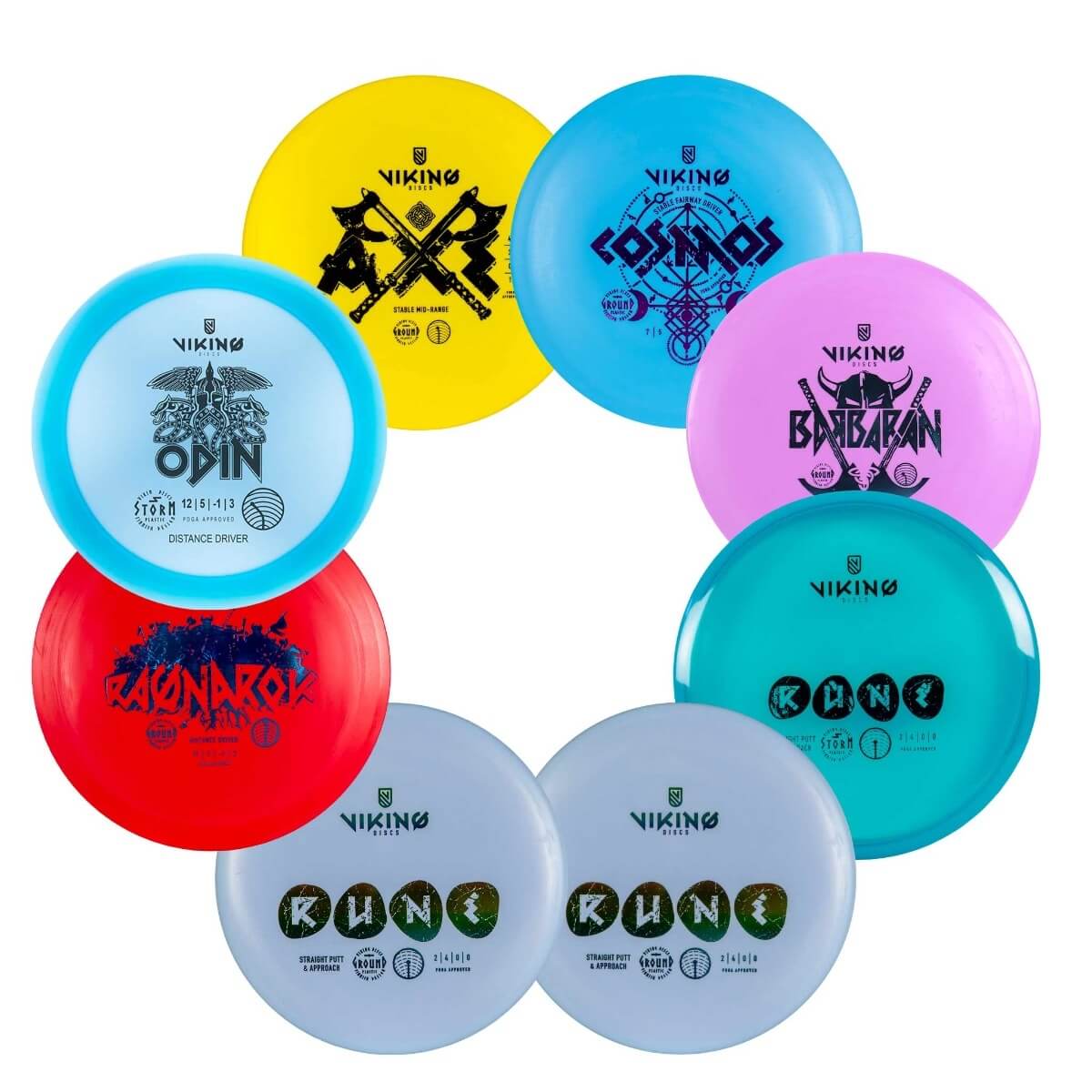 Viking Discs Aloitussetti, 8 levyn setti