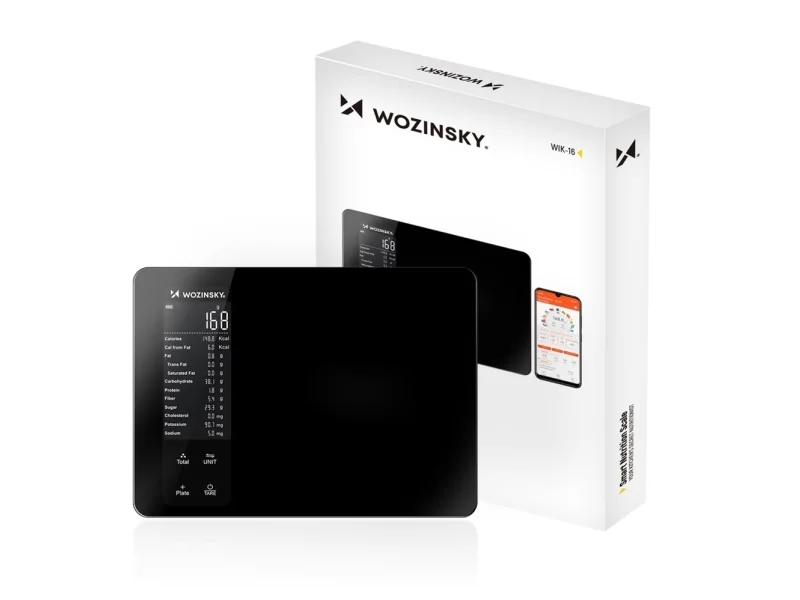 Wozinsky Keittiövaaka WIK-16 älykäs keittiövaaka digitaalisella näytöllä, Bluetooth-sovellus - Black