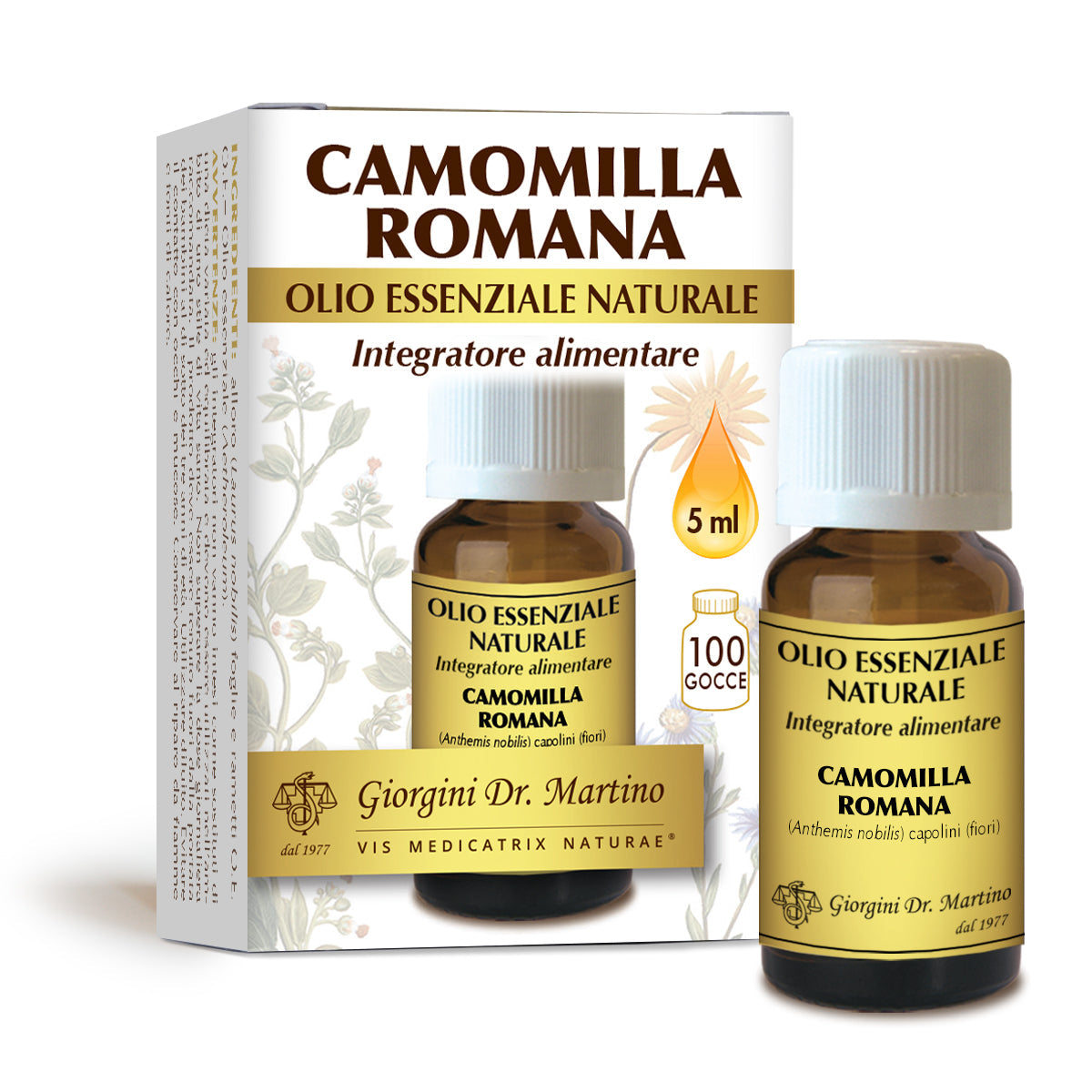 Dr Giorgini Roomalaisen kamomillan luonnollinen eteerinen öljy 5 ml
