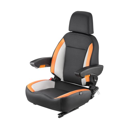 VEVOR Universal Forklift Seat, Tractor Seat with Adjustable Back, Armrest, Headrest & Safety Belt, Secure Tractor Seat with Micro Switch, Ergonomic Lawnmower Seat for Skid Loader Bulldozer
