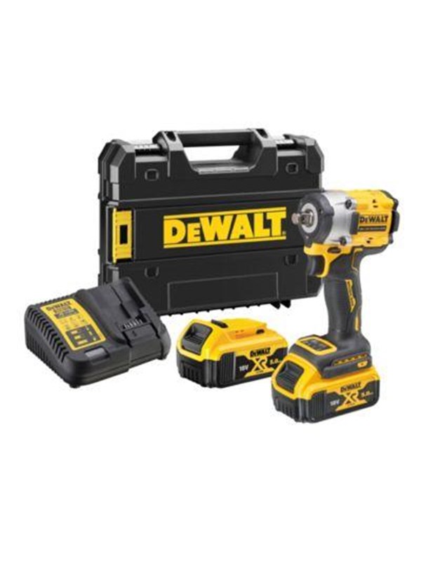DeWALT slagnøgle 18V XR DCF921P2T-QW 2x5,0Ah, lader, Tstak kuffert