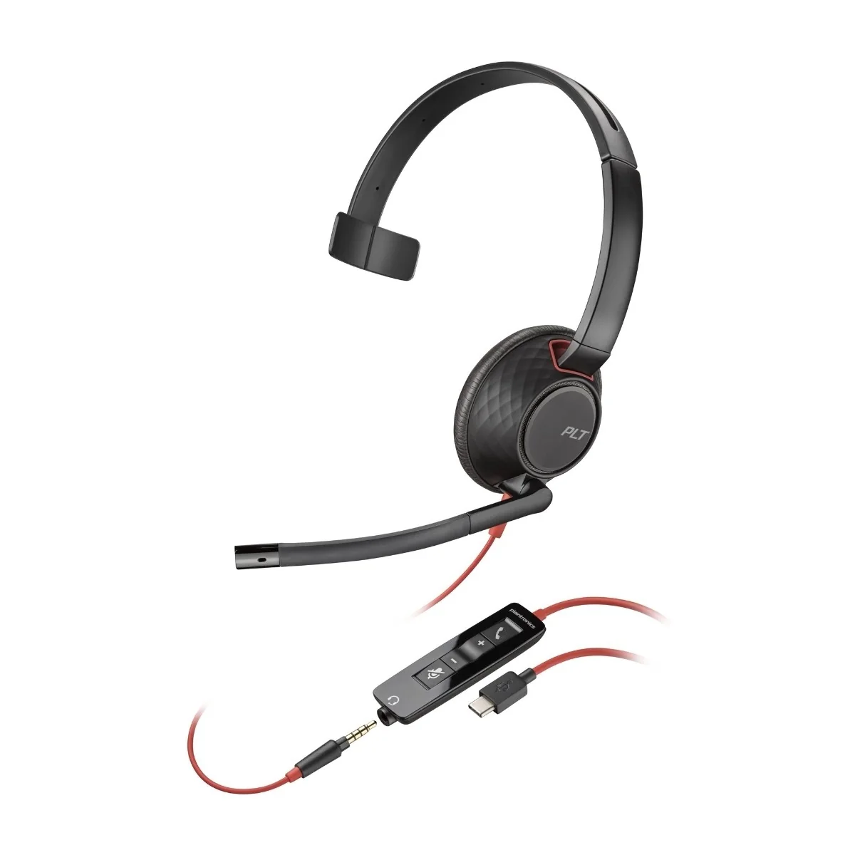 HP Poly Blackwire 5210 Mono USB-C -headset, musta
