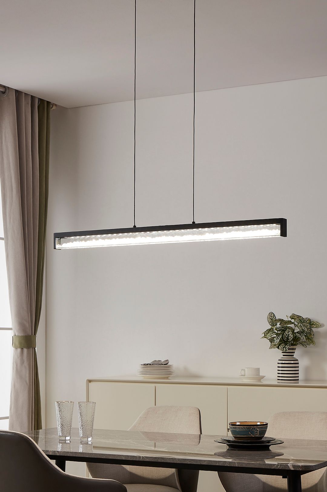 EGLO CARDITO long table pendant black/crystal