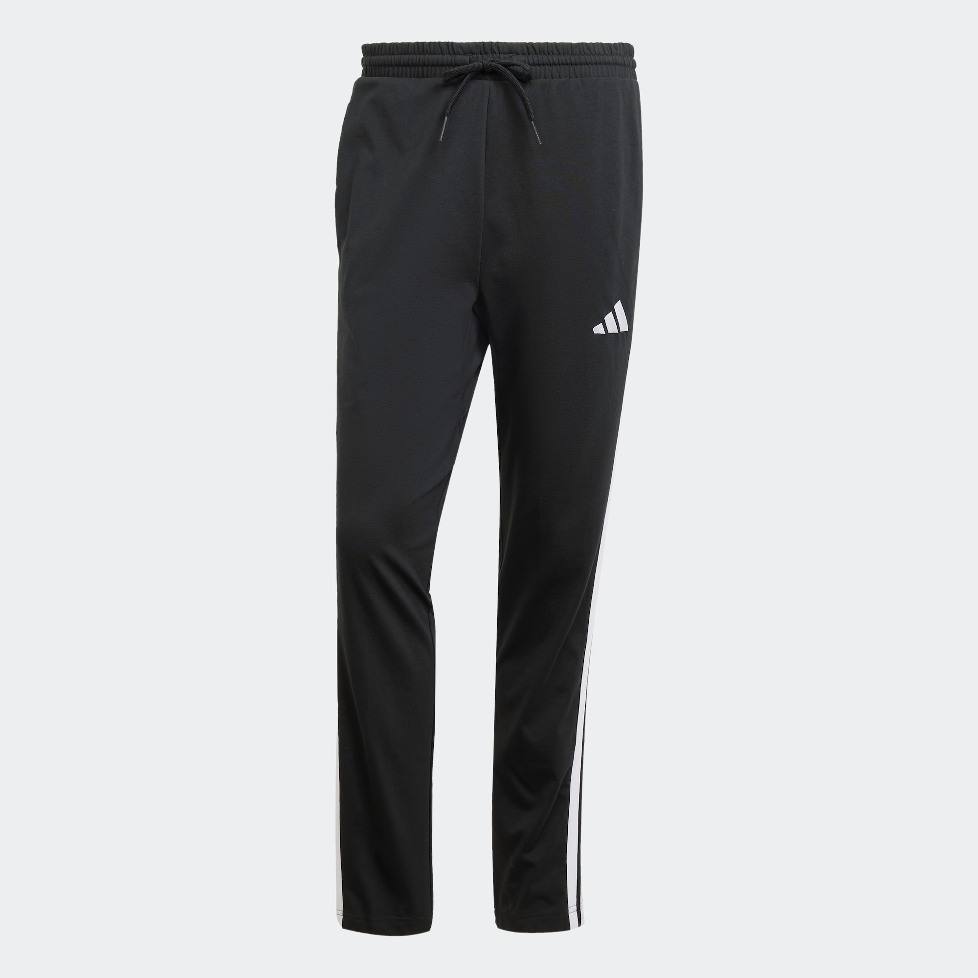 ADIDAS SPORTSWEAR Urheiluhousut 'ESSENTIALS THREE STRIPES SINGLE JERSEY' musta / valkoinen