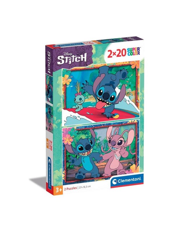 Clementoni Jigsaw Puzzle Super Color Disney Stitch 2x20pcs. Lattia
