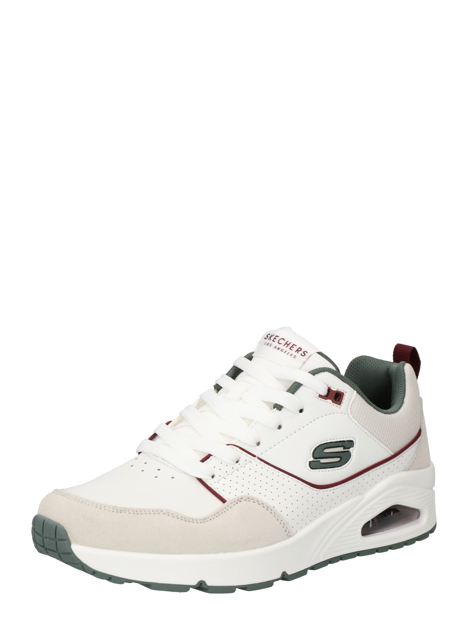 SKECHERS Matalavartiset tennarit 'Uno - Retro One' beigenharmaa / vihreä / tummanpunainen / valkoinen