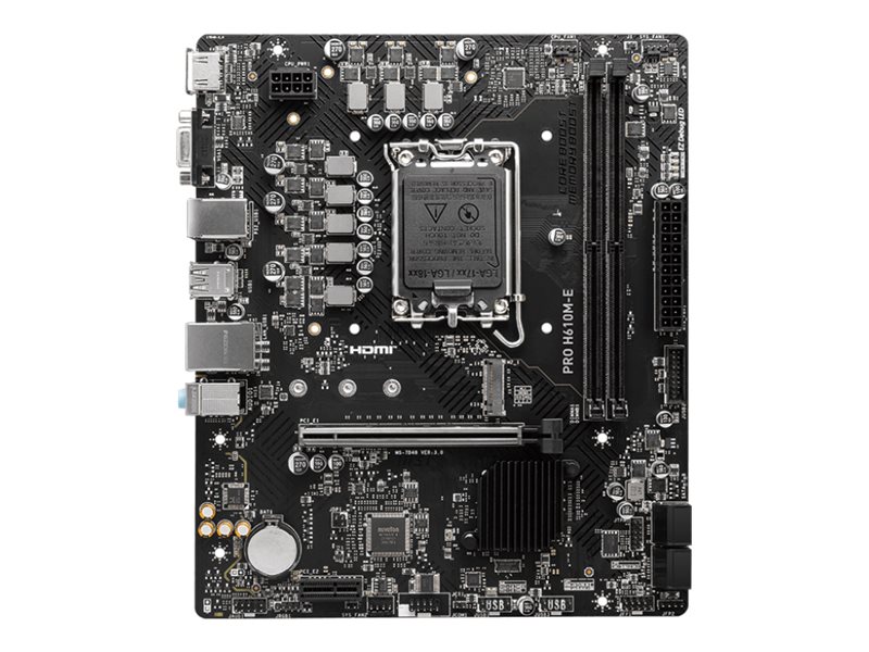 MSI PRO H610M-E Emolevy - Intel H610 - Intel LGA1700 - DDR5 RAM - Micro-ATX