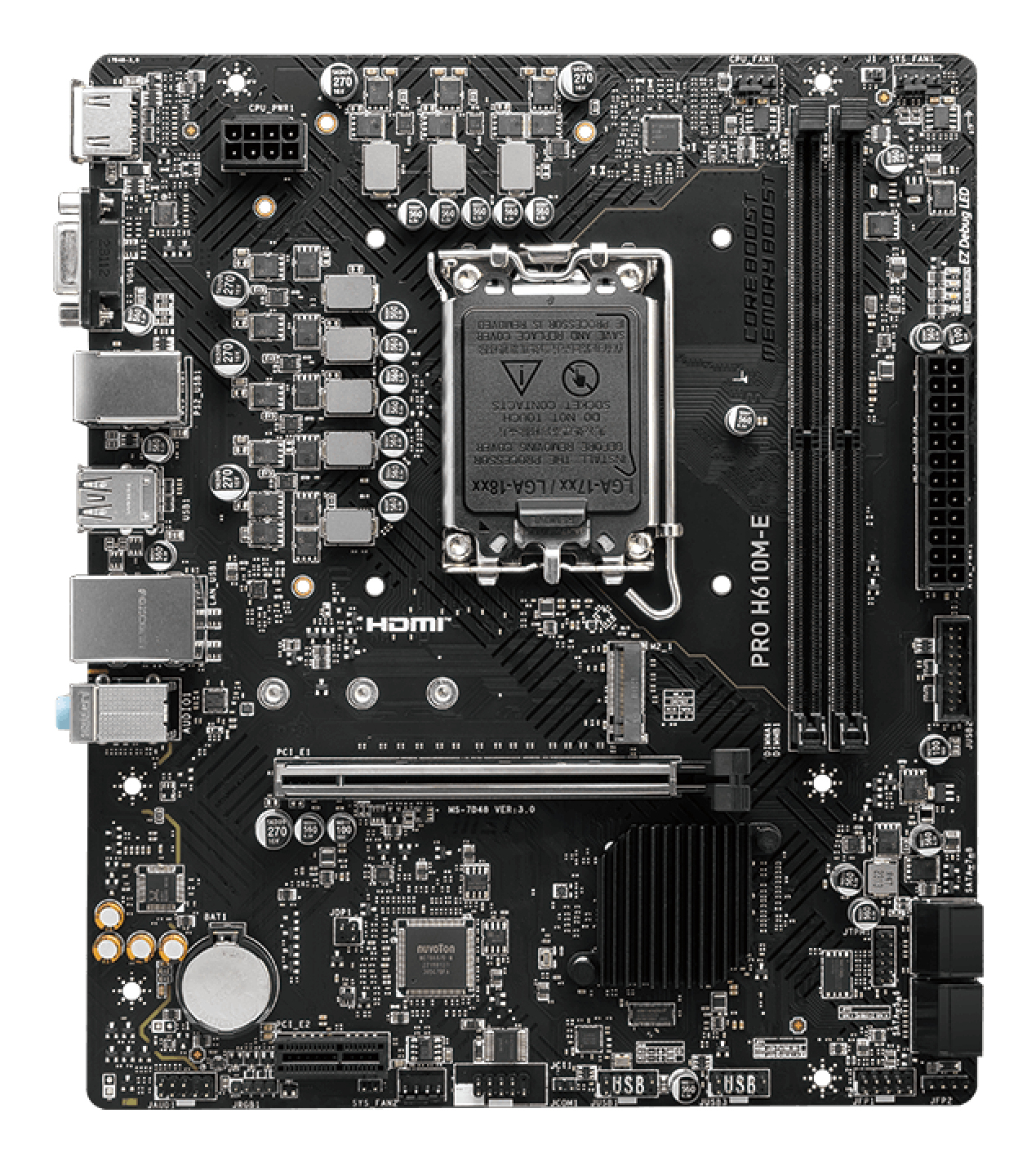MSI PRO H610M-E Emolevy - Intel H610 - Intel LGA1700 - DDR5 RAM - Micro-ATX