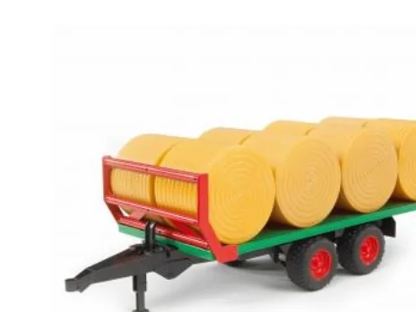 Bruder Bale transport trailer with 8 round bales