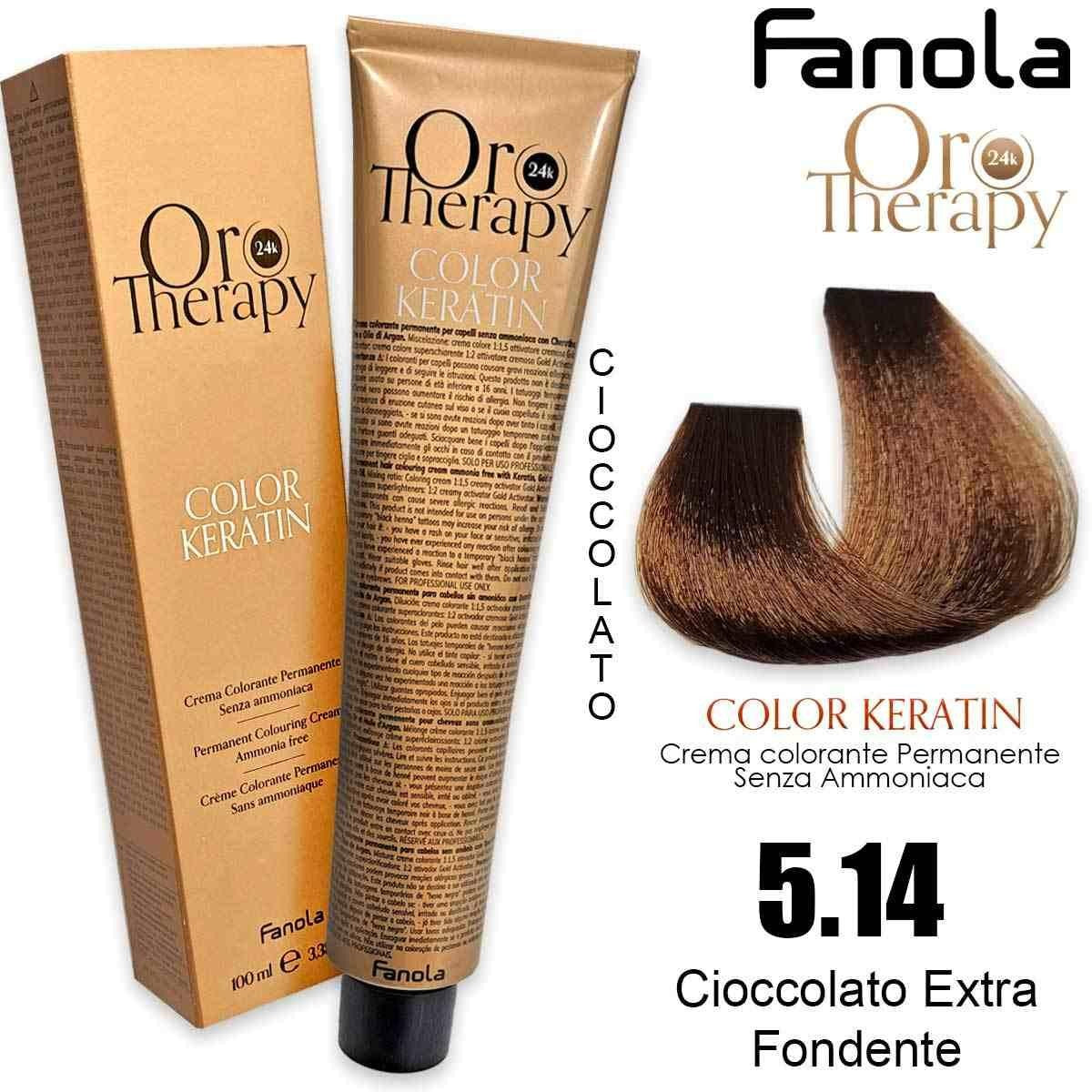 Hiusväri Fanola Oro Therapy - Palette värit täydellinen 5.14 | Tumma suklaa
