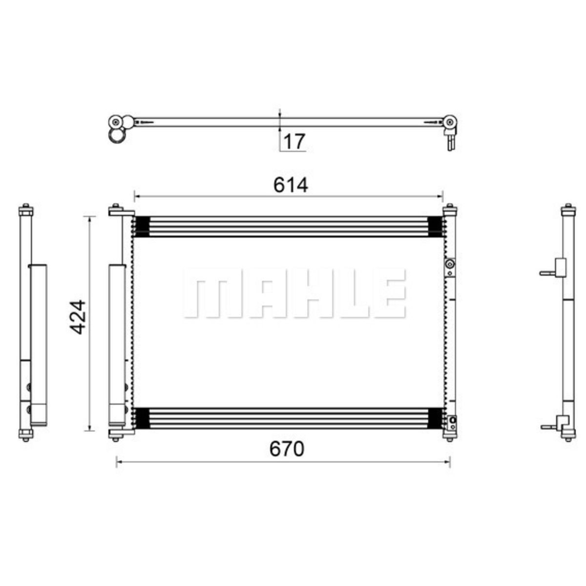 Lauhdutin, ilmastointilaite MAHLE AC 490 000S