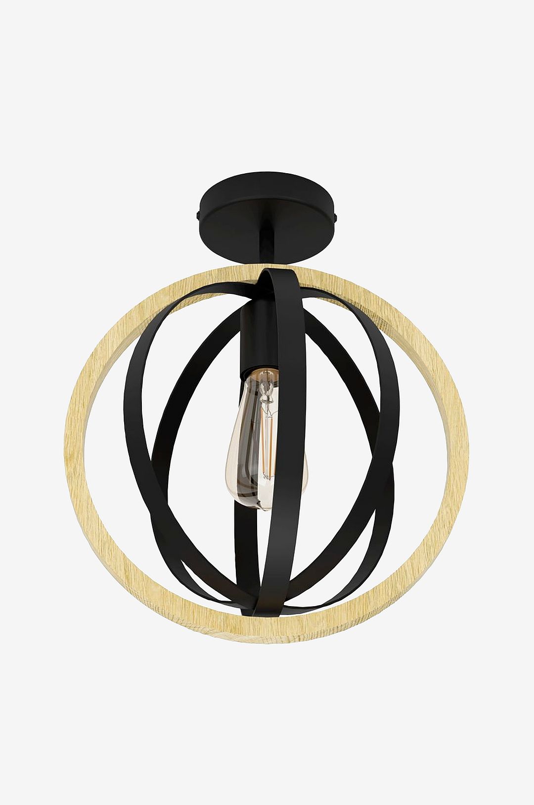 EGLO BASILDON ceiling lamp black/wood