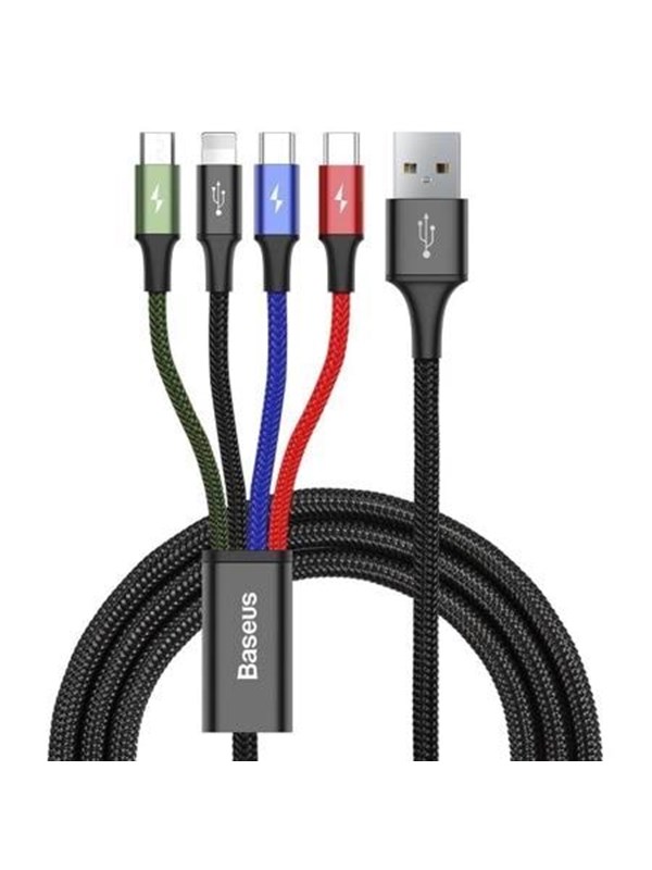 Baseus Fast USB Cable 4in1 2xUSB-C / Lightning / Micro 3.5A 1.2m - Black