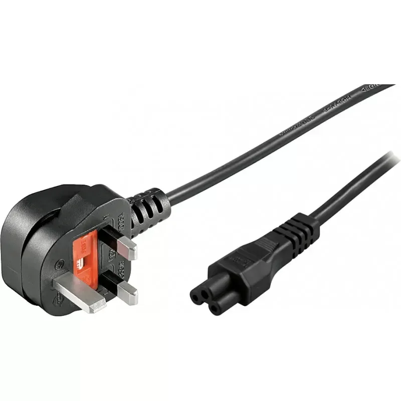 DELTACO BS 1363 (UK) - IEC 60320 C5 - Maadoitettu virtakaapeli, 3 metriä, Musta