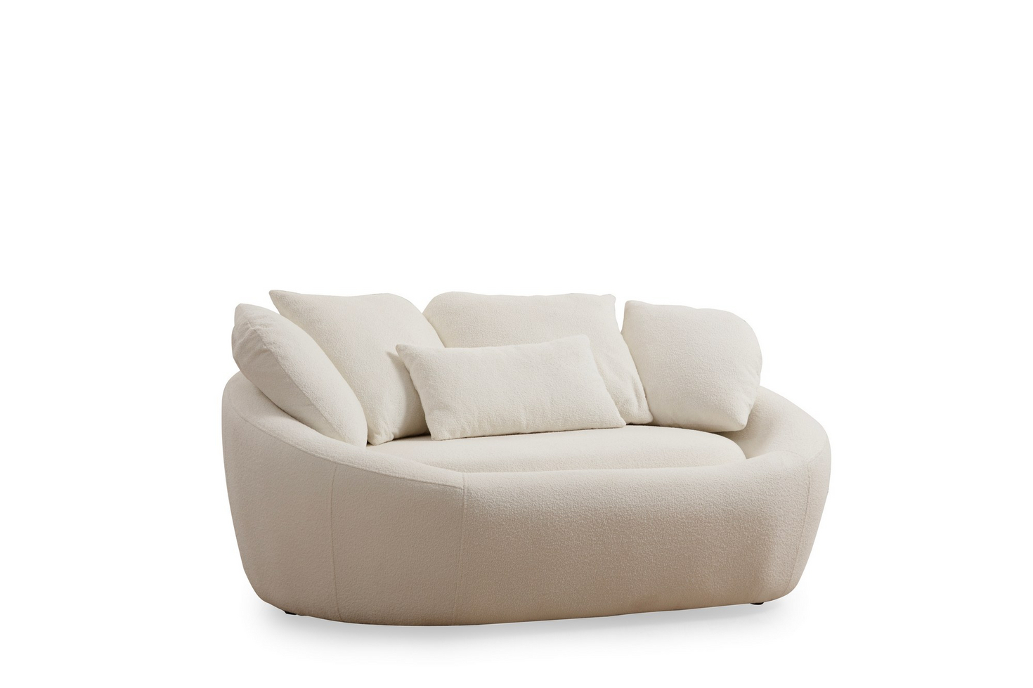 Norda Design Elegantti 2-istuttava kermanvärinen sohva, 155 x 120 x 67 cm | Pyökkirunko, 100 % polyesteri, sisältää 4 tyynyä