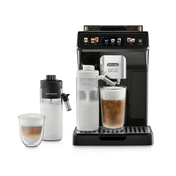 De’Longhi Eletta Explore, Espressokone, 1,8 L, Kahvipavut, Jauhettu kahvi, Sisäänrakennettu jauhin, 1450 W, Harmaa