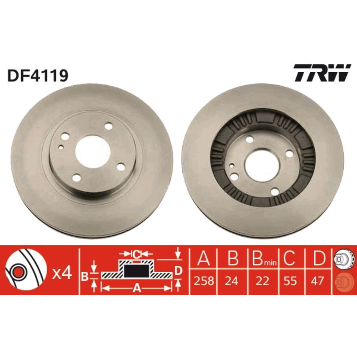 Jarrulevy TRW DF4119