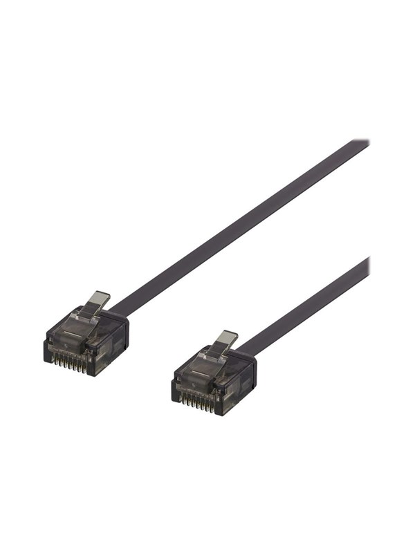 DELTACO U/UTP Cat6a laitekaapeli, litteä, 1mm paksu, 5m, musta