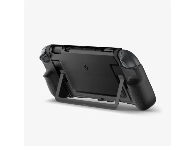 Spigen Dual Grip, Suojus, Nintendo, musta, Polykarbonaatti (PC), Termoplastinen polyuretaani (TPU), Nintendo Switch, Pudotuksenkestävä, Naarmuuntumisenkestävä