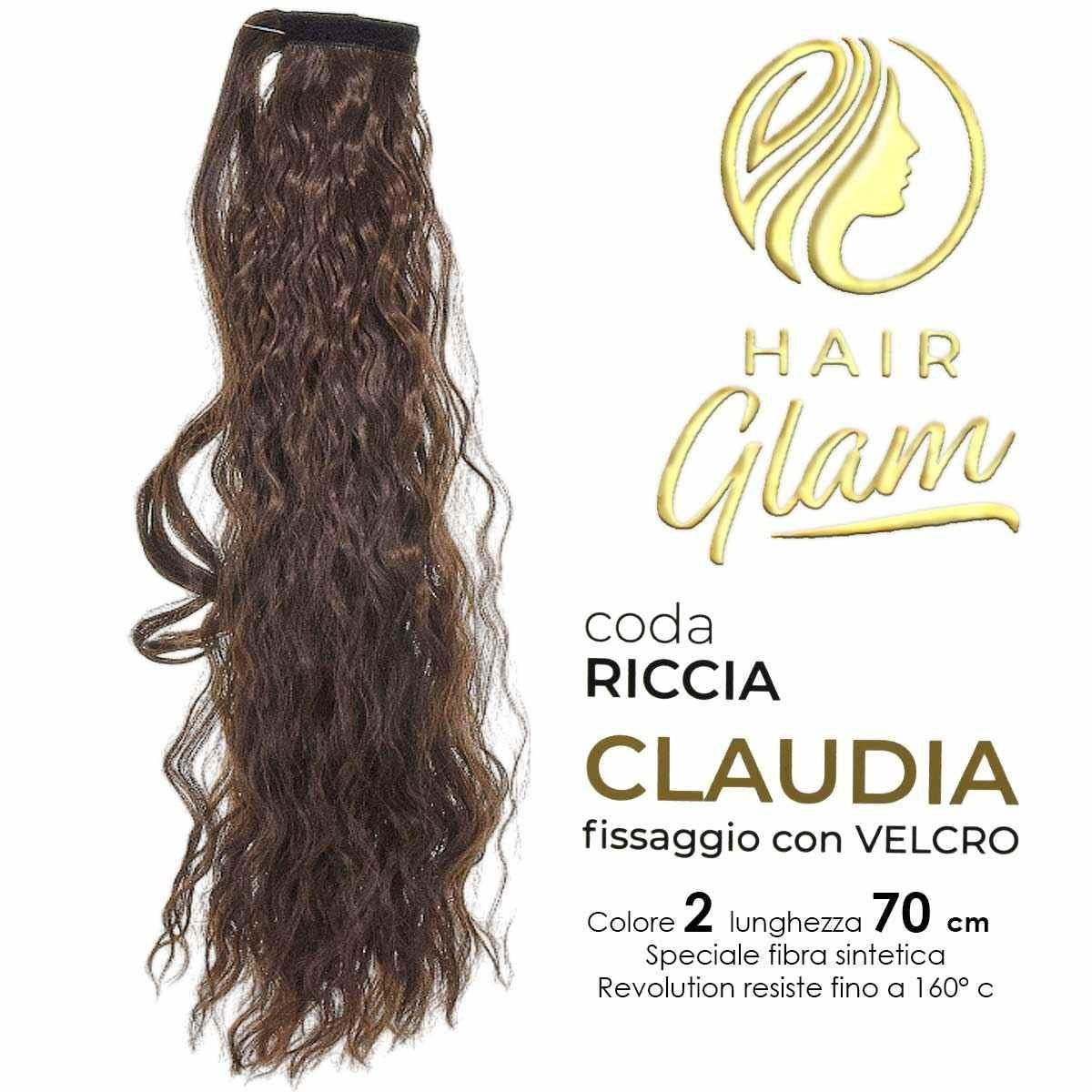 CLAUDIA CURLY HAIR GLAM TAIL W/VELCRO FIBER REVOLUTION 270 cm