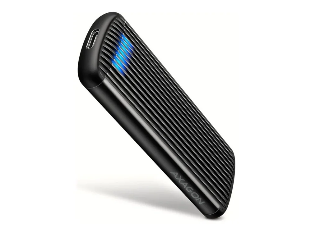AXAGON EEM2-SC USB-C 3.2 Gen 2 - M.2 NVMe SSD 30-80mm laatikko juodas