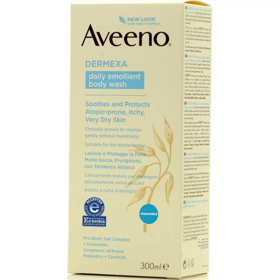 Aveeno Dermexa pehmittävä päivittäinen vartalopesu (erittäin kuivalle ja kutisevalle iholle) - 300 ml