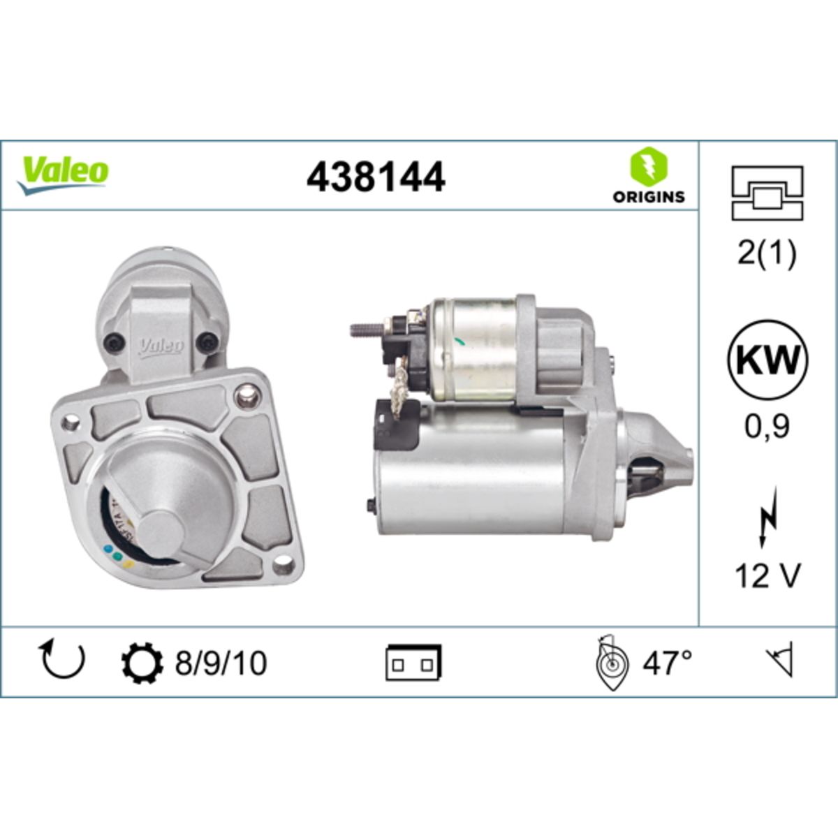 Käynnistysmoottori VALEO 438144