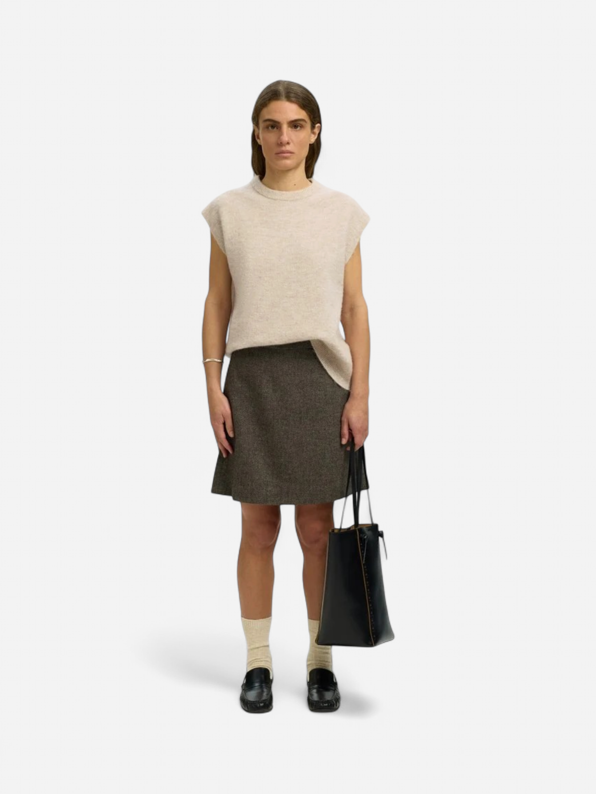 Selected Femme naisten neuleliivi Lulu Sl Knit Vest, Birch Melange
