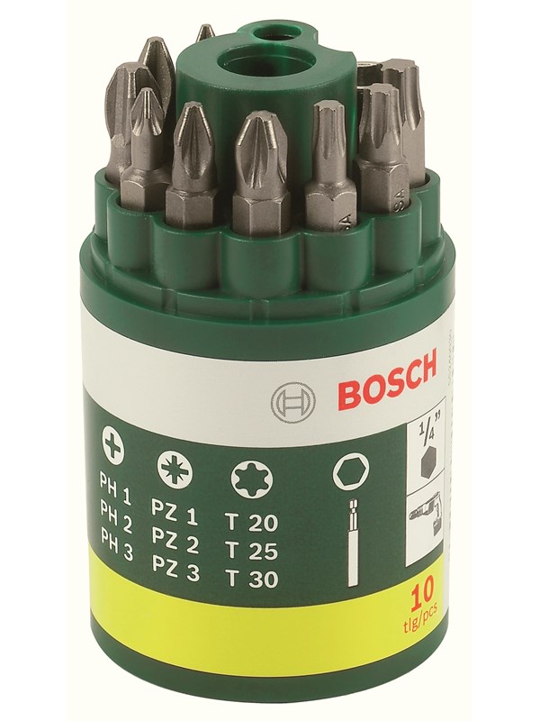 BOSCH-kärkisarja, 10 kpl, PH, PZ, kuusiokolo, Torx-pidike