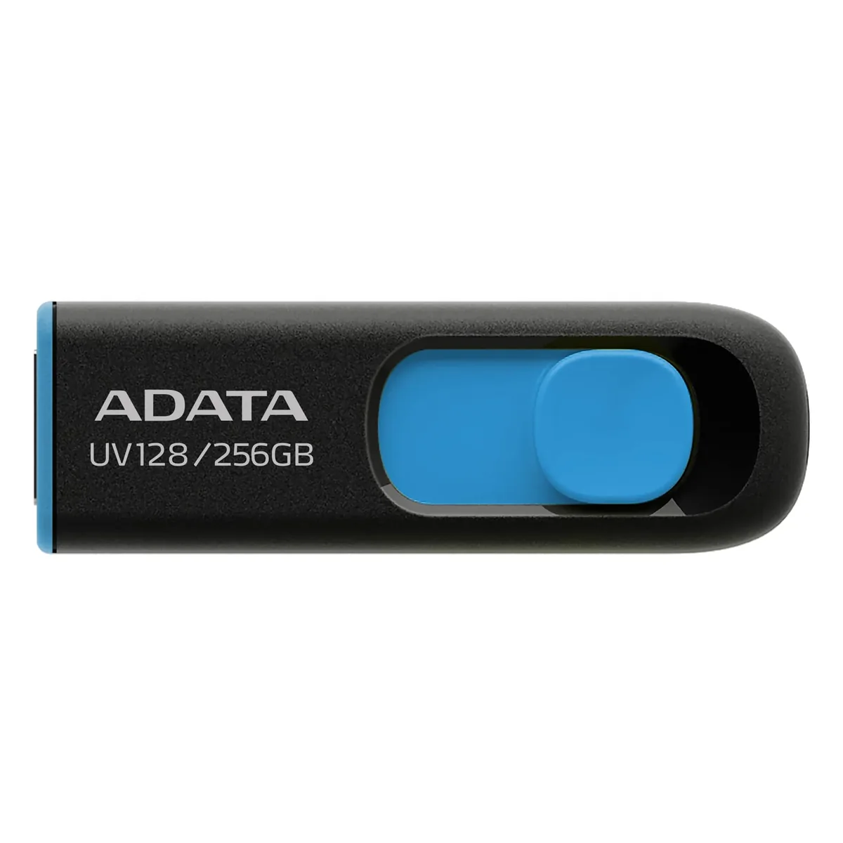 ADATA UV128, 256 GB, USB A-tyyppi, 3.2 Gen 1 (3.1 Gen 1), 100 MB/s, Ilman suojusta, Musta, Sininen