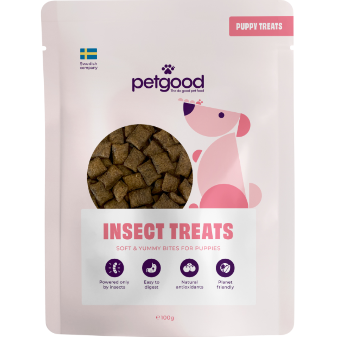 Petgood hyönteispohjainen koiranherkku pennuille 100 g