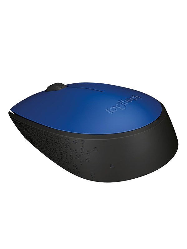 Logitech M171 - Hiiri - oikea- ja vasenkätinen - langaton - 2,4 GHz - langaton vastaanotin (USB) - musta, sininen