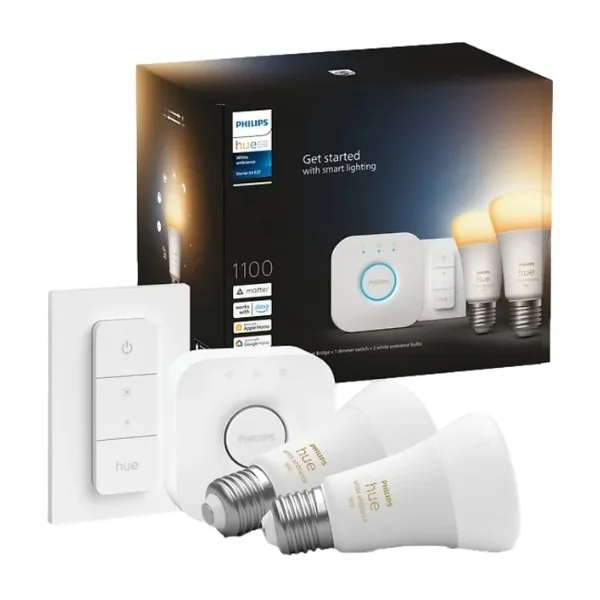 Philips Hue White Ambiance A60 E27 1100 Lumen - Aloituspakkaus 2 lamppua