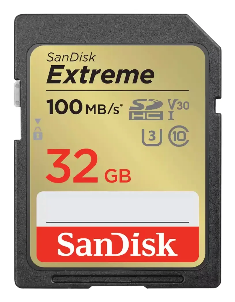 SanDisk Extreme 32 Gt SDXC UHS-I U3 V30 -muistikortti, keltainen