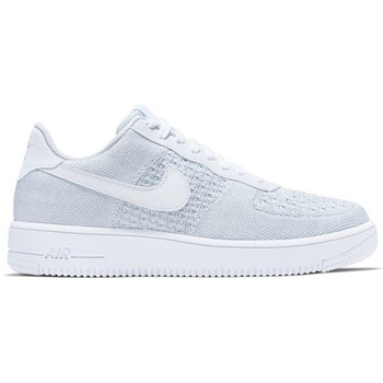 Nike Sportswear Matalavartiset tennarit 'AF1 FLATKNIT' vaaleanharmaa / valkoinen