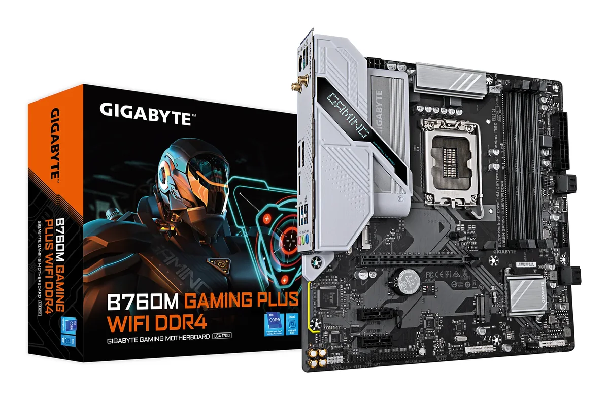 GIGABYTE B760M GAMING PLUS WIFI DDR4, Intel, LGA 1700, Intel® Celeron®, Intel Core i3 12. sukupolvi, Intel Core i3 13. sukupolvi, Intel Core i3 14. sukupolvi, Intel..., LGA 1700, 128 GB, DDR4-SDRAM