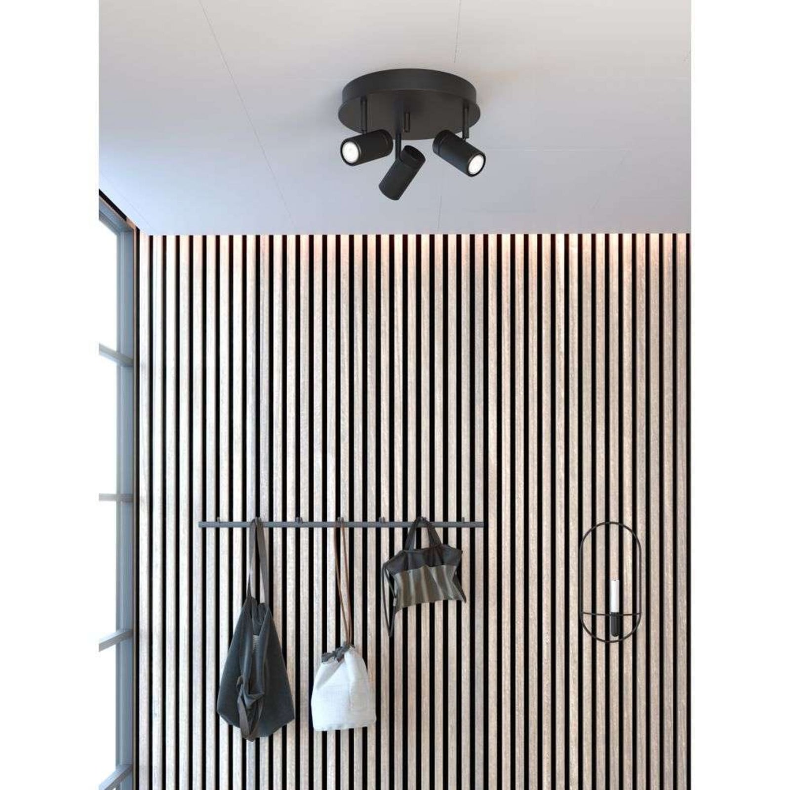 Holder 3 Round Kattovalaisin Black - Herstal - Olohuone - Metalli