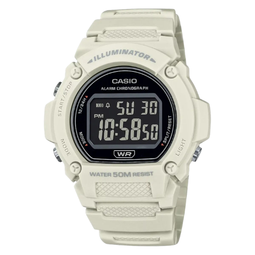 Casio W-219HC-8BVDF Illuminator Digitaalinen Urheilukello - Valkoinen