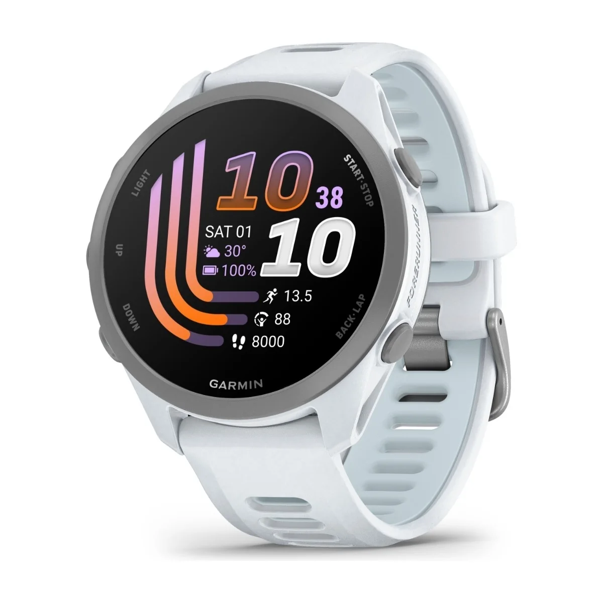 Garmin Forerunner 170 GPS-juoksuälykello, valkoinen/sininen 42,6 mm