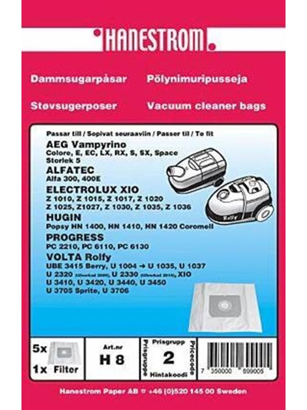Premium Pölypussit, mikrokuitu, 5kpl. + mikrosuodattimen DU12067 Vastaa: N/A