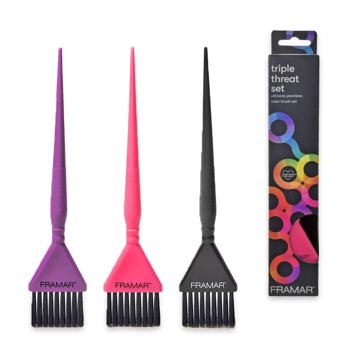 Framar Set Pennelli Colorati Tripla Azione 3 pezzi — Set pennelli