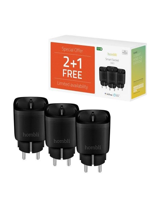 Smart Socket (EU), Promo Pack 2+1, Black