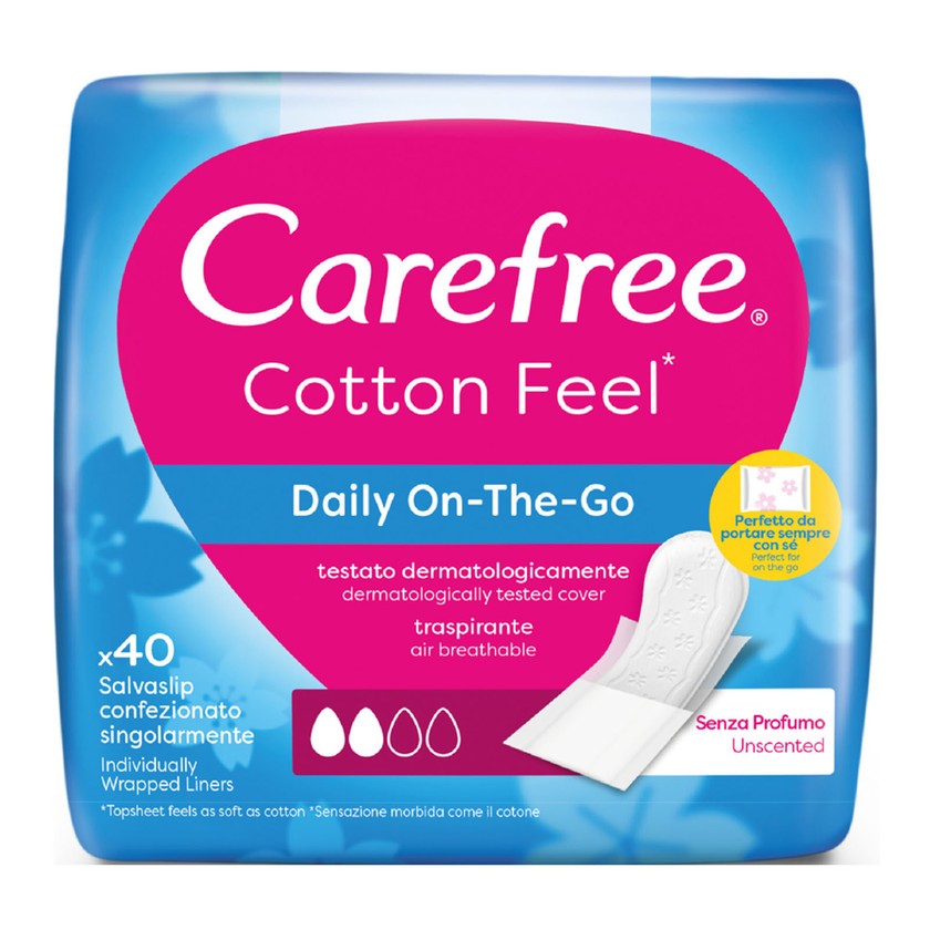Carefree Daily On The Go pikkuhousunsuojat, 40 kpl 1 yksikkö