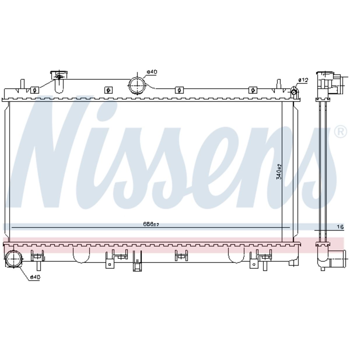 Jäähdytin, moottorin jäähdytys NISSENS 67724