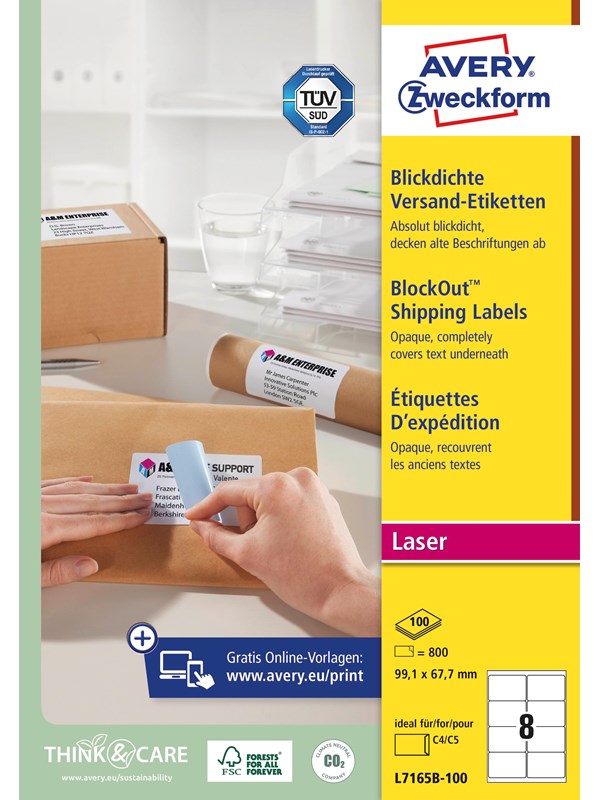 Avery Shipping Labels with BlockOutTM 8 labels/sheet