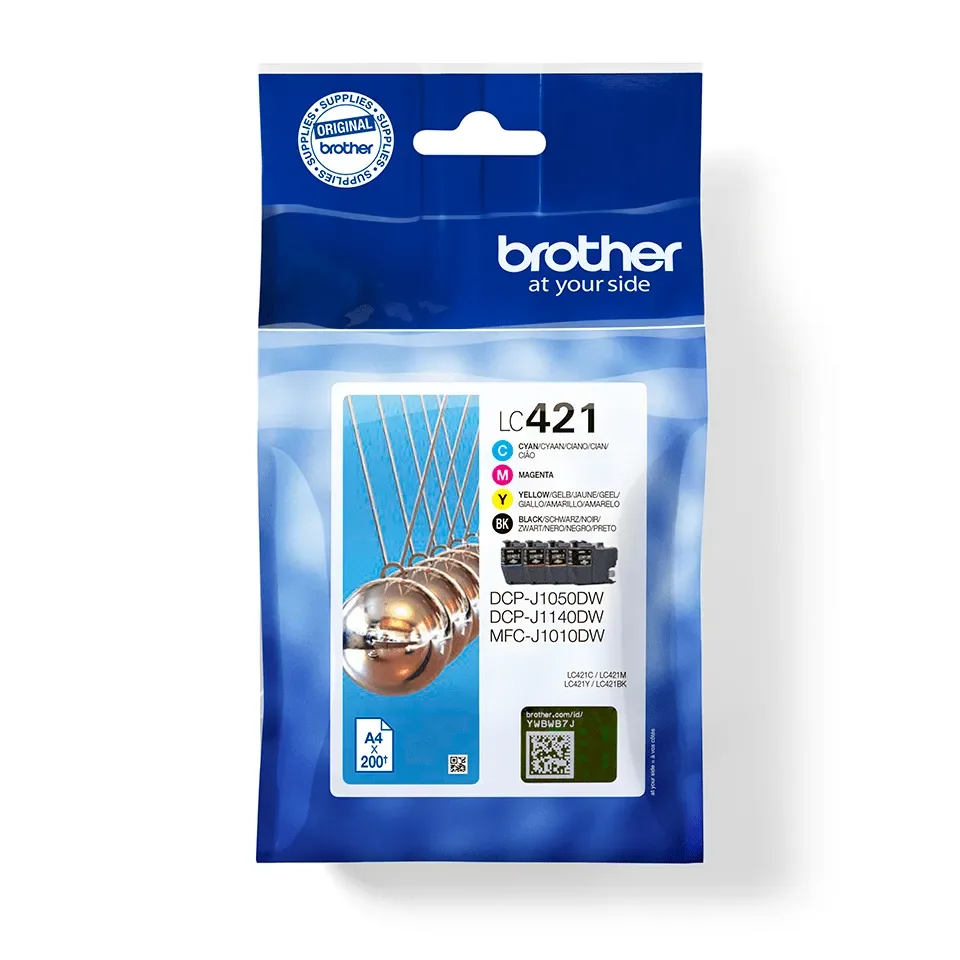 Brother LC421VAL -mustekasettipakkaus, musta, syaani, magenta, keltainen, 4 kpl